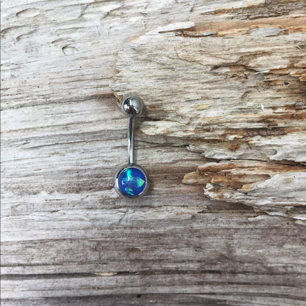 Blue Opal‎ Belly Button Navel Ring